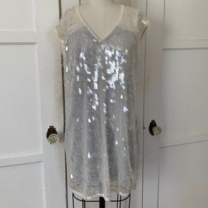 RACHEL ROY Liquid Pialette Sequin Shift Dress Sz M